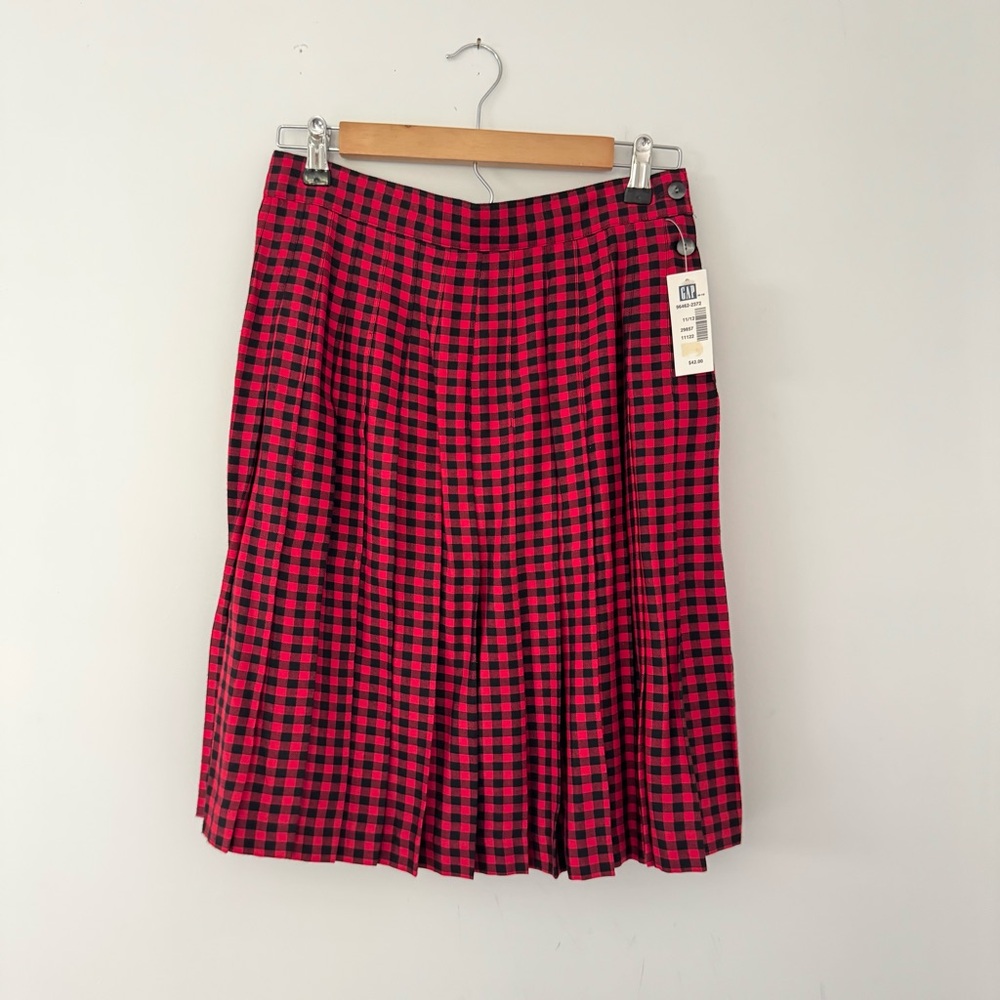GAP Red and Black Checked Skirt